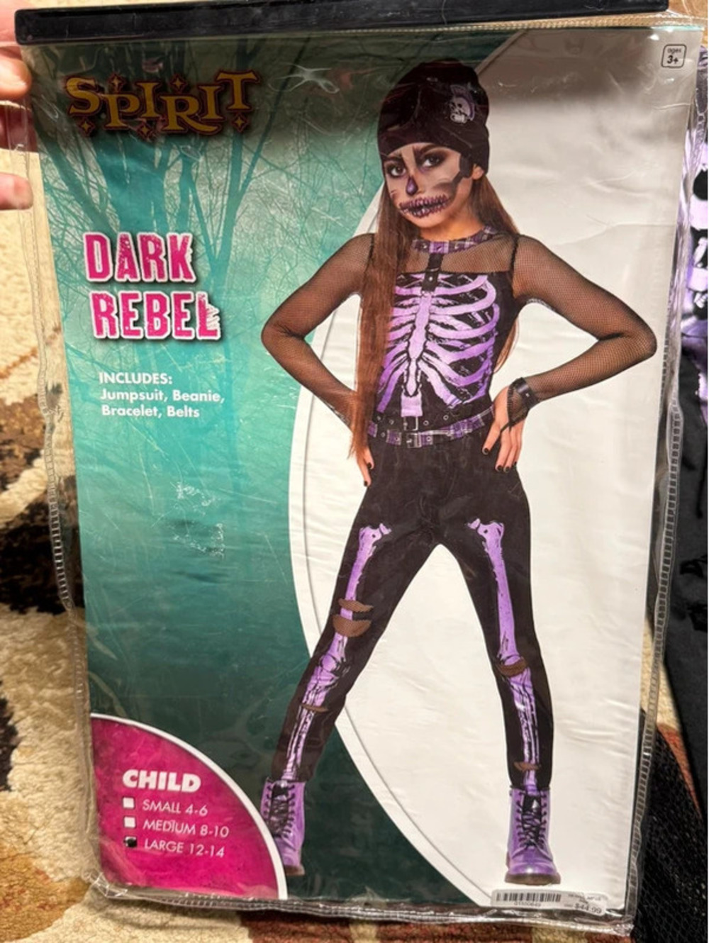 Children’s L(12-14) Spirit Halloween "Dark Rebel" skeleton costume